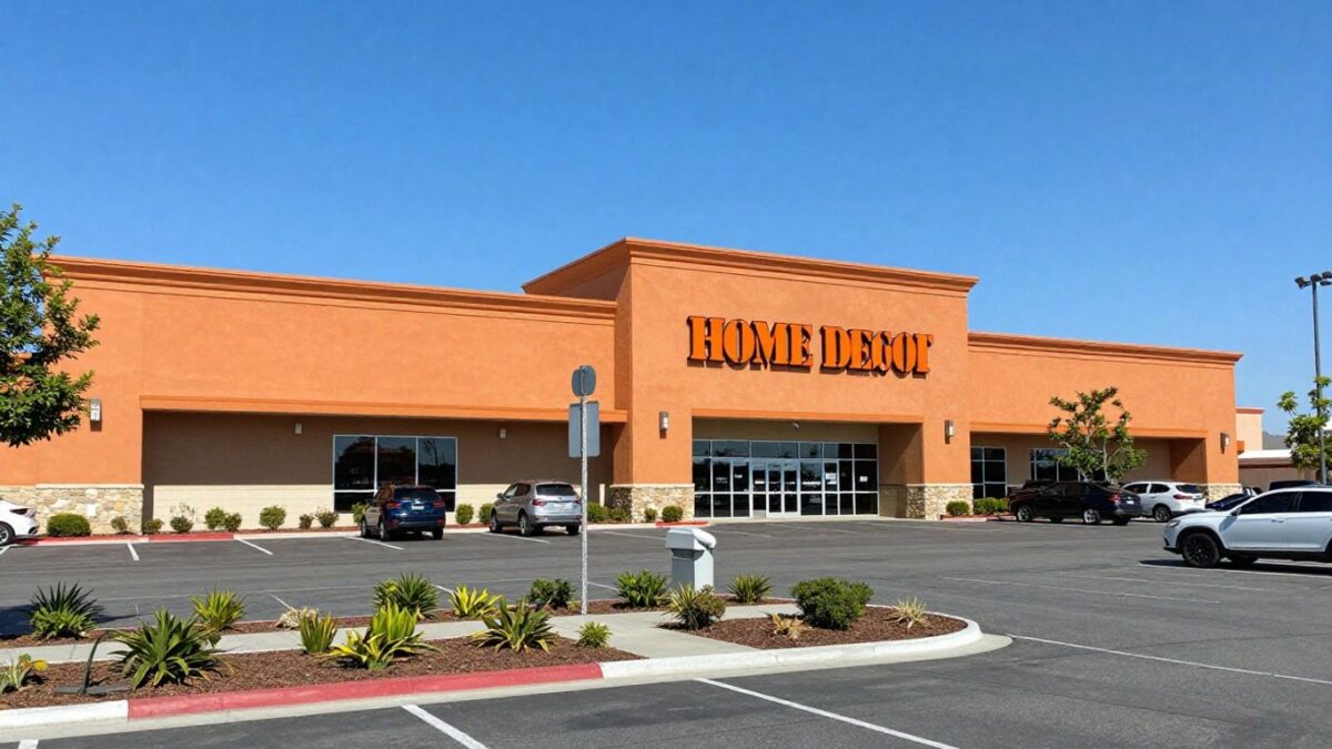 Home Depot store exterior in Fontana, California.
