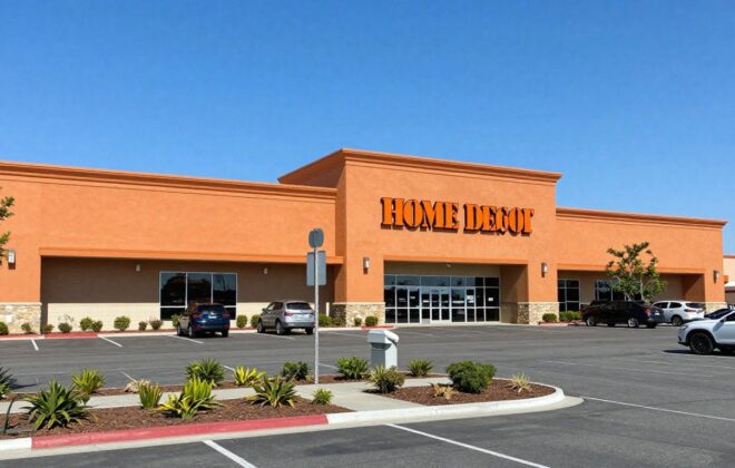 Home Depot store exterior in Fontana, California.